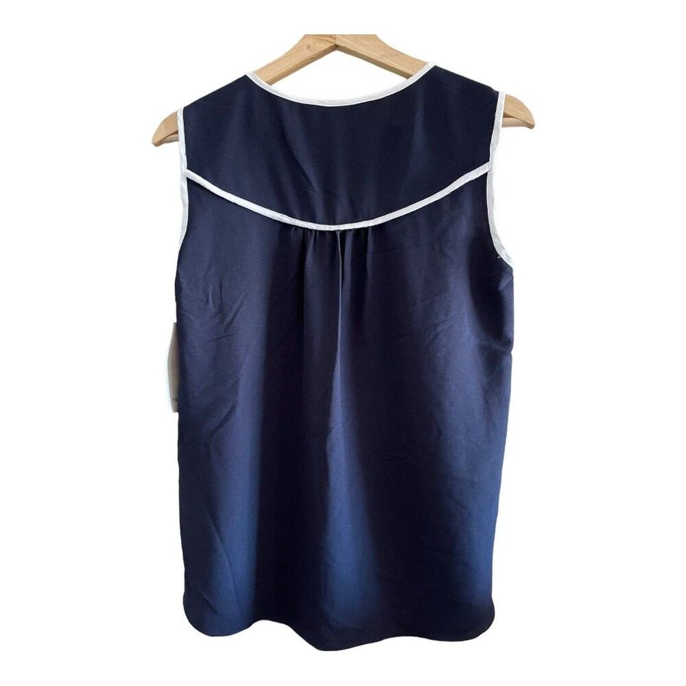 Zara basic navy blue sleeveless dress top - Picture 2 of 3